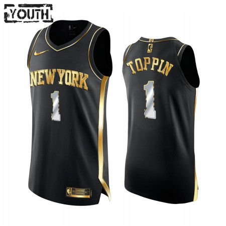 Maglia NBA New York Knicks Obi Toppin 1 2020-21 Nero Golden Edition Swingman - Bambino
